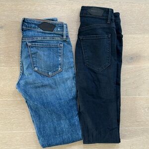 X2 paradise mine jeans from aritzia - light wash and dark wash